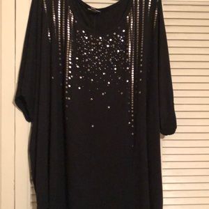 Avenue black with sparkly front top